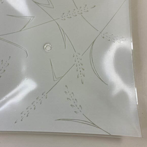 Vintage Frosted Glass Square Light Fixture Cover Etched Abstract Wheat Design - Picture 7 of 13